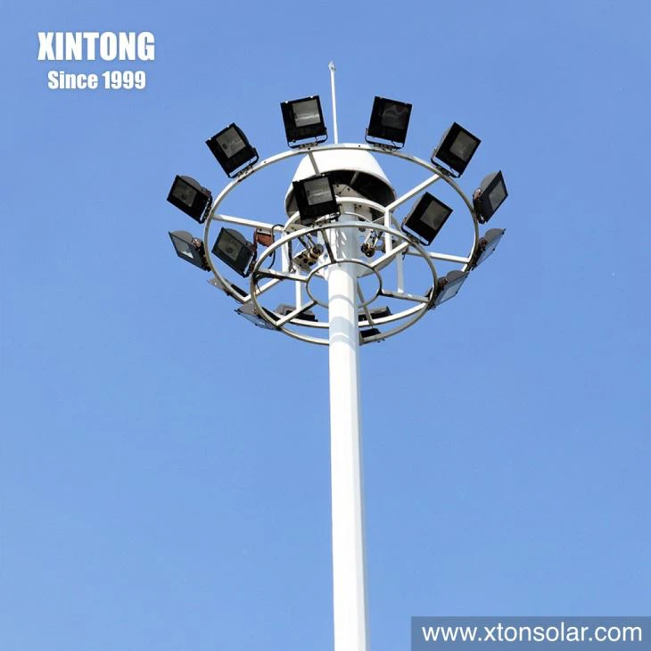 18meter Christmas Decorations Single Arm High Mast Street Lighting Pole Machine Making