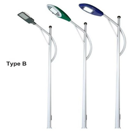Conical Octagonal Galvanized Solar LED Street Light Pole
